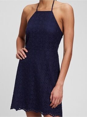 Halter-Neck Eyelet Dress